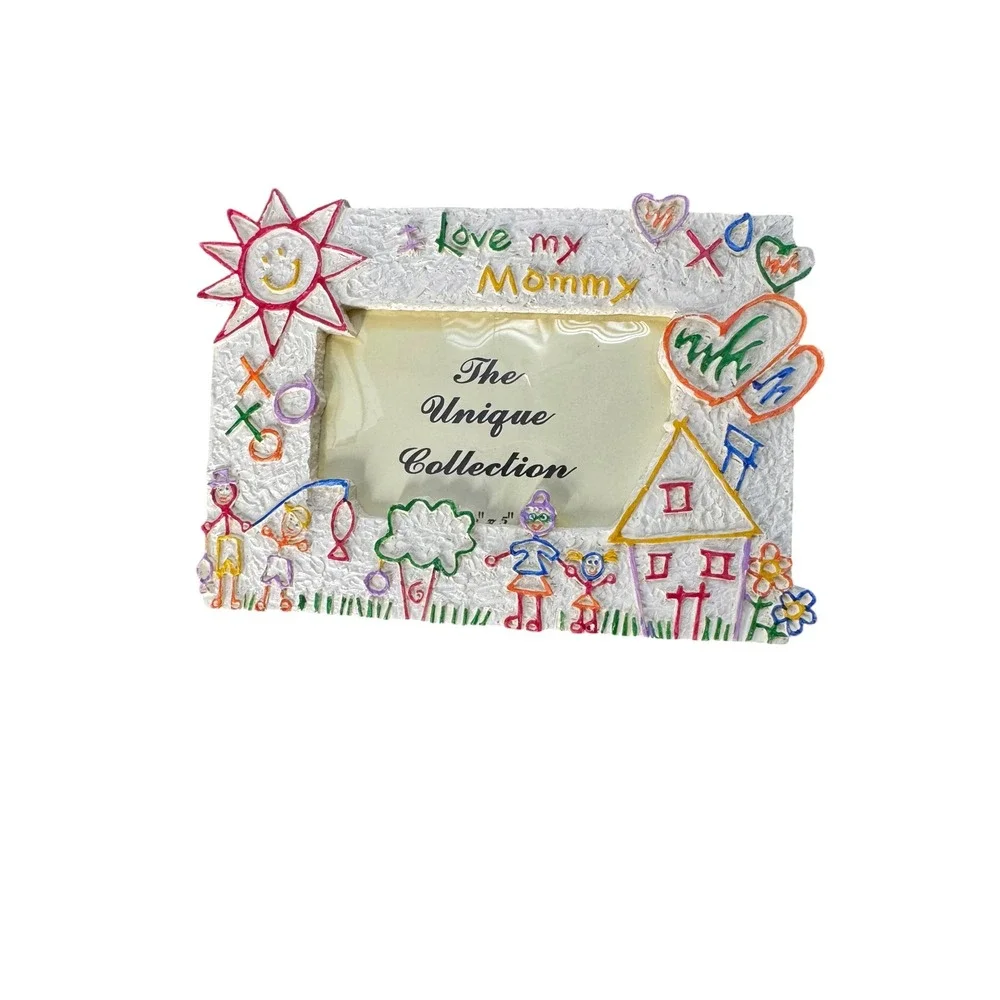 The Unique Collection I Love My Mommy Resin Picture Frame Child Drawing 3x5